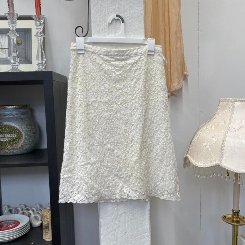 Banana-republic Women's White and Cream Skirt